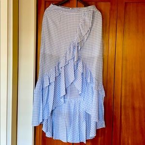 NWT+BB Dakota+Long Gingham Skirt+Sz 6+